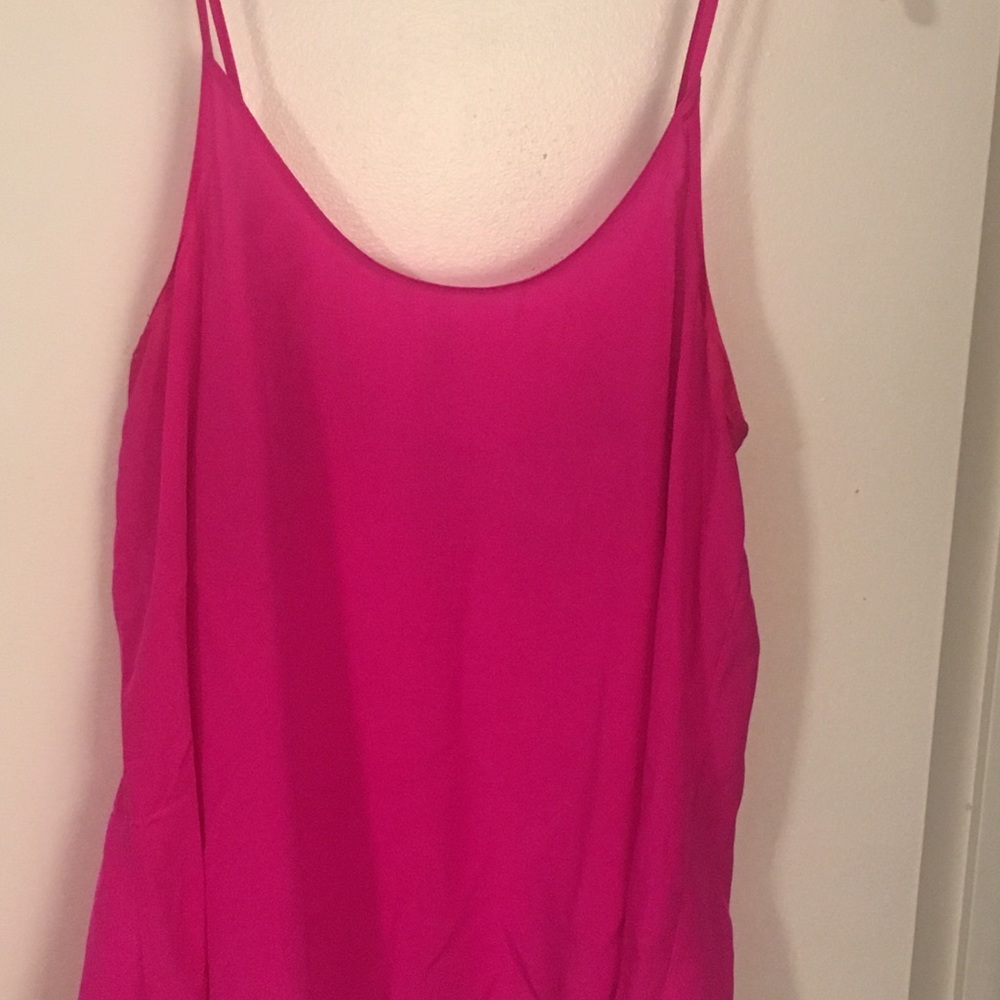 Pink Cami Spaghetti Strap Silk Top